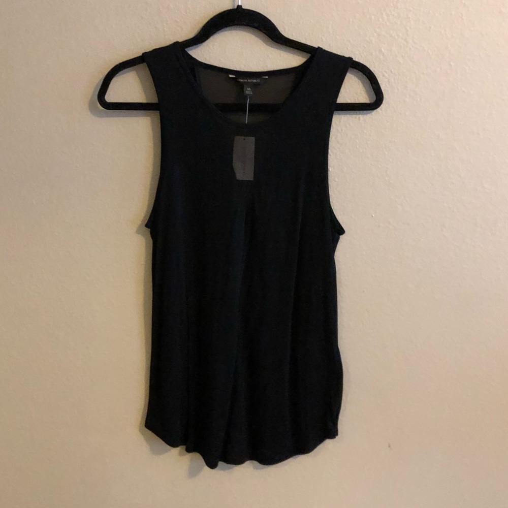 Black Tank with Mesh Detail